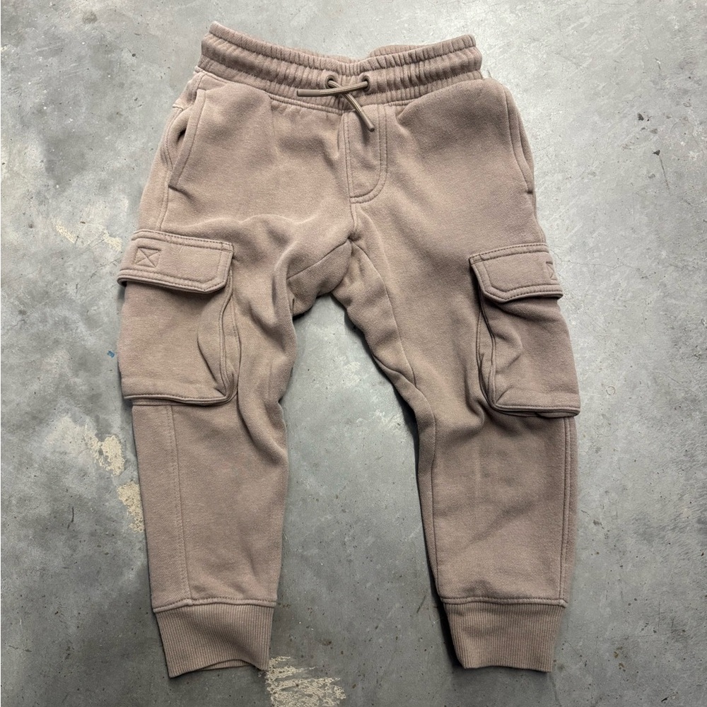 All In Motion Boys Cargo Joggers Size XS 4/5 Tan Athletic Sweatpants
